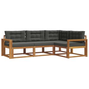 vidaXL Outdoor Sofa Set 4 pcs Natural and Anthracite