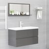 vidaXL Bathroom Mirror High Gloss Grey 80x10.5x37 cm Engineered Wood