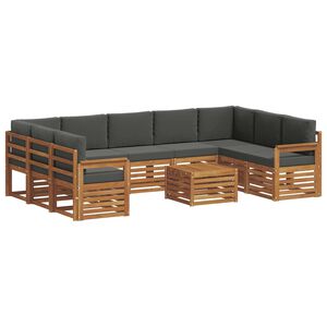 vidaXL Outdoor Sofa Set 10 pcs Natural and Anthracite