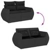 vidaXL Garden Sofa Set with Cushion 10 pcs Black Poly Rattan