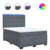 vidaXL Box Spring Bed with Mattress Dark Grey Double Velvet