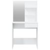 vidaXL Dressing Table Set High Gloss White 74.5x40x141 cm