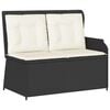 vidaXL Garden Bench Black and Cream White Poly Rattan