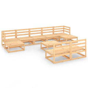 vidaXL 10 Piece Garden Lounge Set Solid Wood Pine