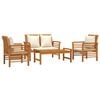 vidaXL 4 Piece Garden Lounge Set with Cushions Solid Wood Acacia