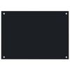 vidaXL Kitchen Backsplash Black 70 x 50 cm Tempered Glass