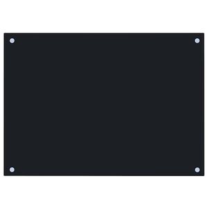 vidaXL Kitchen Backsplash Black 70 x 50 cm Tempered Glass