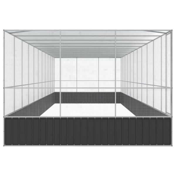 vidaXL Aviary with Extension Silver 1139x307x212 cm Steel