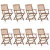 vidaXL Folding Garden Chairs 8 pcs with Cushions Solid Acacia Wood