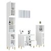 vidaXL 4 Piece Bathroom Furniture Set High Gloss White Engineered Wood