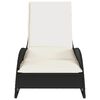 vidaXL Sun Lounger with Cushion Black 60x205x73 cm Poly Rattan