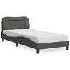 vidaXL Bed Frame with LED without Mattress "Hvar" Dark Grey 90x190 cm Fabric