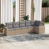 vidaXL 6 Piece Garden Sofa Set with Cushions Beige Poly Rattan