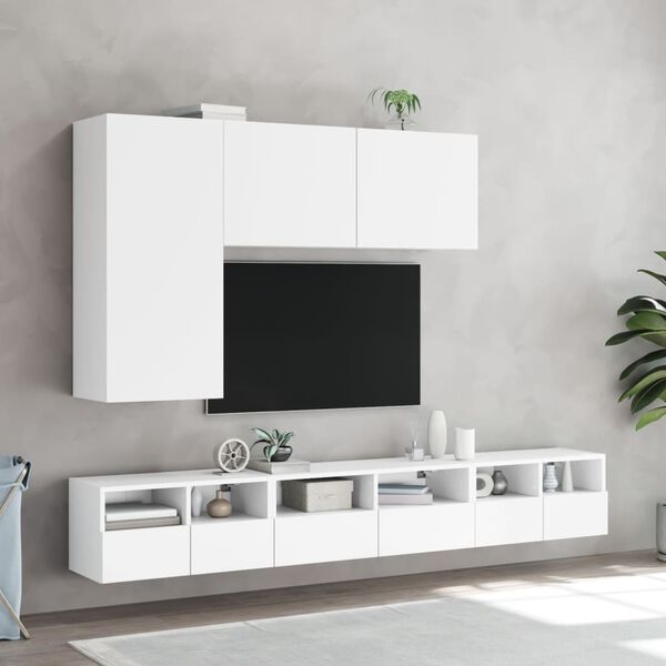vidaXL TV Wall Cabinet White 60x30x30 cm Engineered Wood