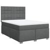 vidaXL Box Spring Bed with Mattress Dark Grey Queen Fabric