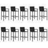 vidaXL 11 Piece Garden Bar Set Black Poly Rattan