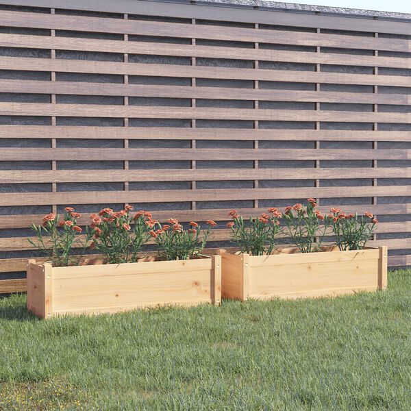 vidaXL Garden Planters 2 pcs 100x31x31 cm Solid Pinewood
