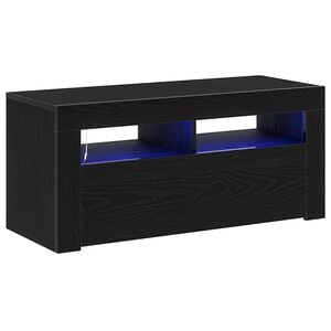 vidaXL TV Cabinet Black Oak 90 x 35 x 40 cm Engineered Wood