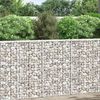 vidaXL Trapezium Gabion Raised Bed Galvanised Steel 100x20x100 cm