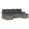vidaXL Garden Sofa Set with Cushion 6 pcs Grey Poly rattan