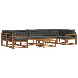 vidaXL Outdoor Sofa Set 8 pcs Natural and Anthracite
