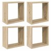 vidaXL Wall Cube Shelves 4 pcs Sonoma Oak 30x15x30 cm