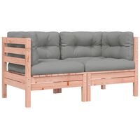 vidaXL Garden Sofa Corner with Cushions 2 pcs Solid Wood Douglas