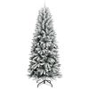 vidaXL Artificial Christmas Tree with Flocked Snow 120 cm PVC&PE