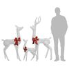 vidaXL Reindeer Family Christmas Decoration White and Silver 201 LEDs