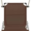 vidaXL Folding Sun Lounger with Roof Aluminium and Textilene Brown