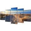 vidaXL Canvas Wall Print Set Sand Beach 100 x 50 cm
