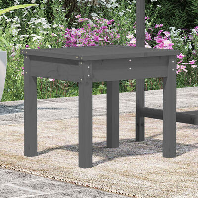 vidaXL Garden Bench Grey 50x44x45 cm Solid Wood Pine