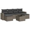vidaXL 7 Piece Garden Sofa Set with Cushions Grey Poly Rattan