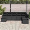 vidaXL Sofa Set with Cushion with Storage 8 pcs Black Poly Rattan