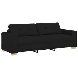 vidaXL 3-Seater Sofa Black 220x78x80 cm Fabric