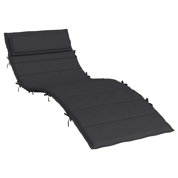 vidaXL Sun Lounger Cushion Black 180x60x4 cm Oxford Fabric
