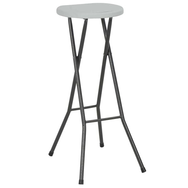 vidaXL Folding Bar Stools 2 pcs HDPE and Steel White