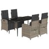 vidaXL 5 Piece Garden Dining Set with Cushions Grey Poly Rattan
