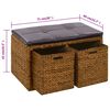 vidaXL Bench with 2 Baskets Seagrass 71x40x42 cm Brown