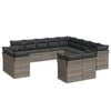 vidaXL 13 Piece Garden Sofa Set with Cushions Grey Poly Rattan