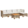 vidaXL 6 Piece Garden Sofa Set with Cushions Beige Poly Rattan