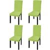 vidaXL Straight Stretchable Chair Cover 4 pcs Green