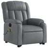 vidaXL Electric Stand up Massage Recliner Chair Grey Faux Leather