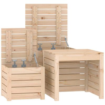 vidaXL 3 Piece Garden Box Set Solid Wood Pine