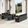vidaXL Garden Sofa Set with Cushion 13 pcs Black Poly Rattan