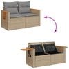 vidaXL 4 Piece Garden Sofa Set with Cushions Beige Poly Rattan