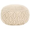 vidaXL Macrame Handmade Pouffe 45x30 cm Cotton