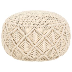 vidaXL Macrame Handmade Pouffe 45x30 cm Cotton