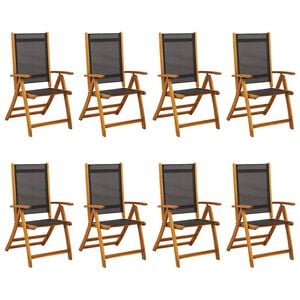 vidaXL Folding Garden Chairs 8 pcs Solid Wood Acacia and Textilene