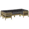 vidaXL 6 Piece Garden Sofa Set with Cushions Impregnated Wood&nbsp;Pine